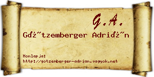 Götzemberger Adrián névjegykártya